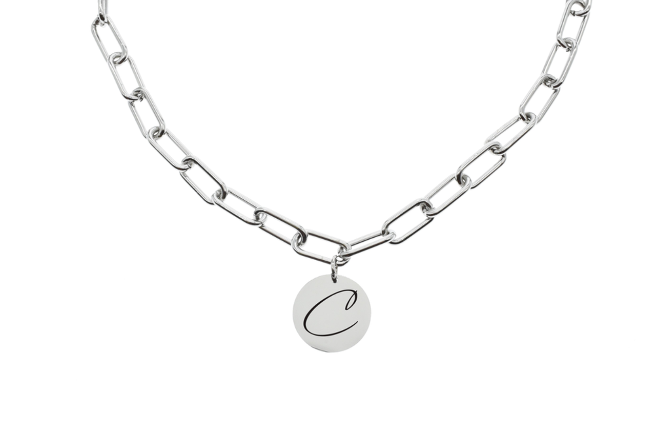 Oval Link Initial Jewelry Collection By Pink Box - PinkBox-6-000985