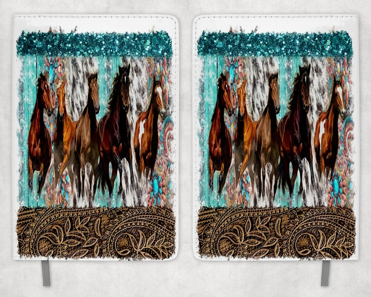 Horses Printed 8 Inch  A-5 Journal