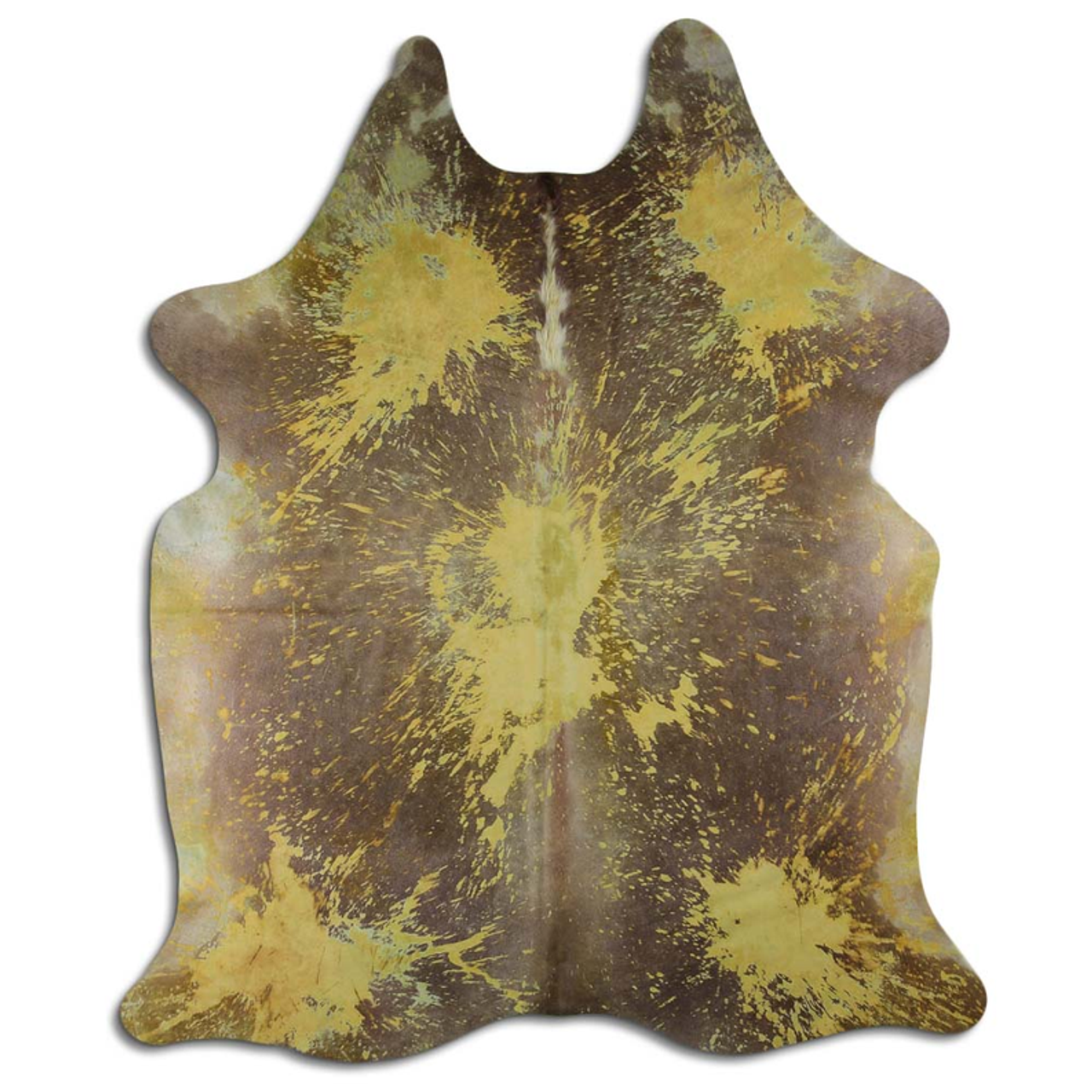 ACID WASHED HAIR ON COWHIDE DISTRESSED YELLOW - CPDDIYEL3A-00126555