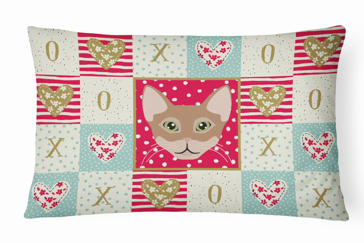 Cat Face Love Fabric Decorative Pillow - CK5101PW1216