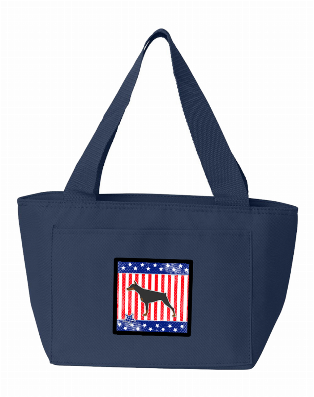USA Patriotic Doberman Pinscher Lunch Bag