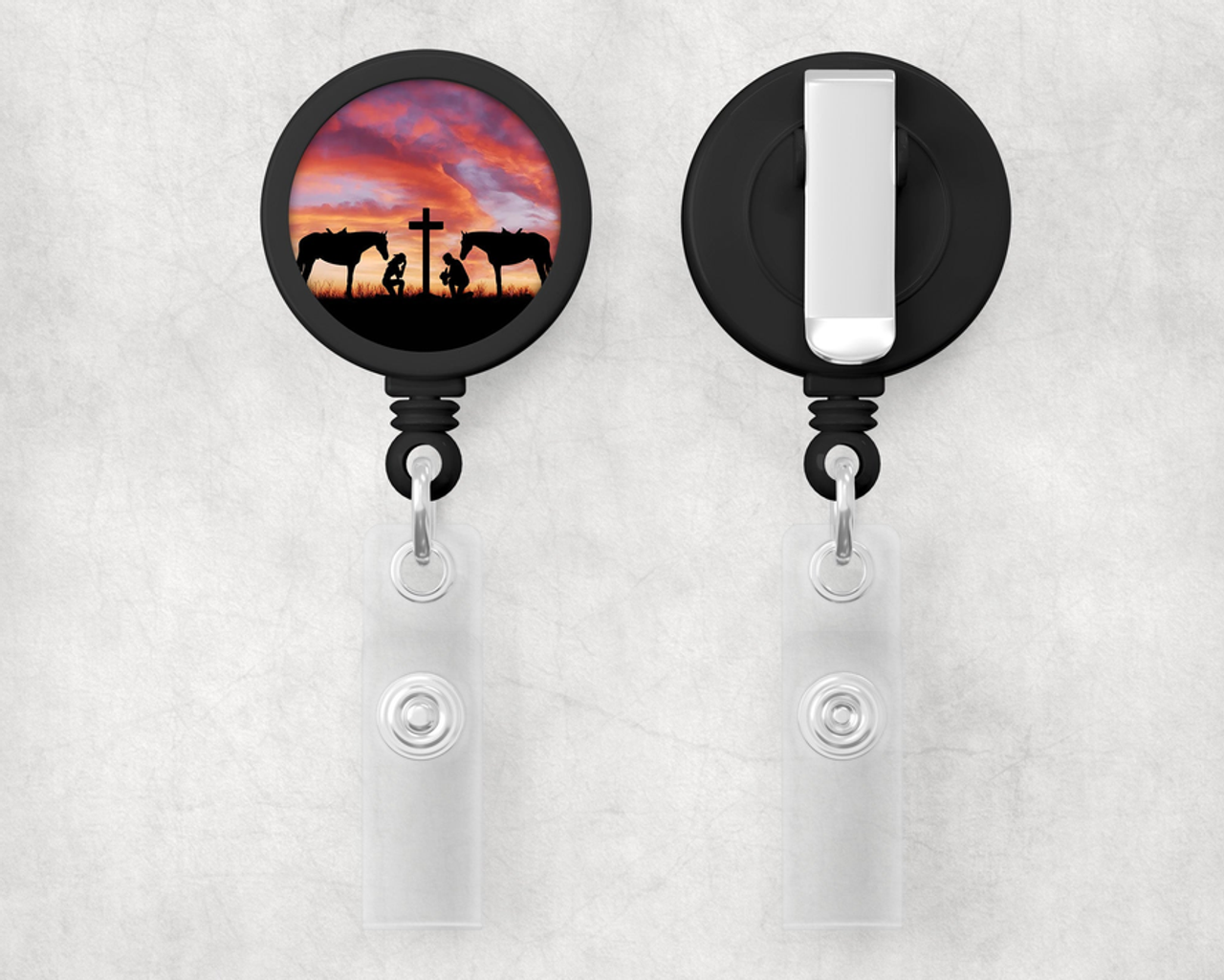 Western Sunset Prayers 1" Retractable Badge Reel