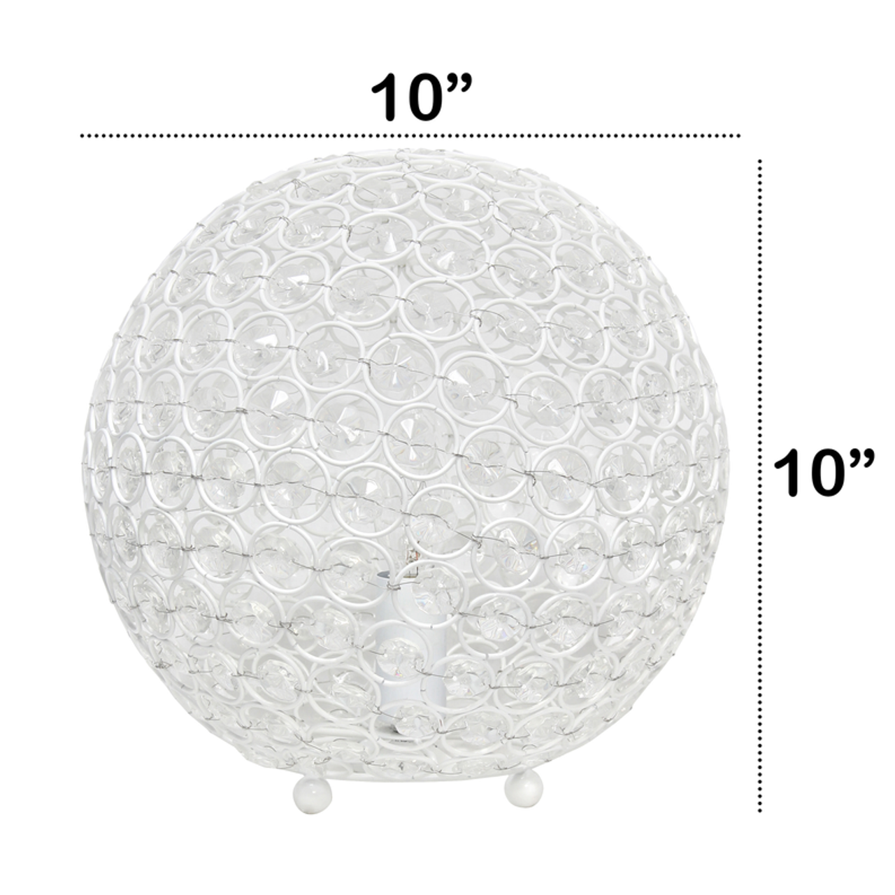Lalia Home Elipse Medium Contemporary Metal Crystal Round Sphere Glamourous Orb Table Lamp - S000288B001283P000276V056