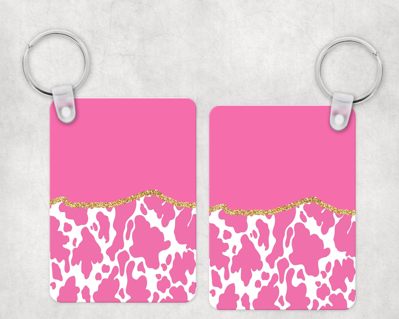 Pink Cow Print Keychain - 28887603