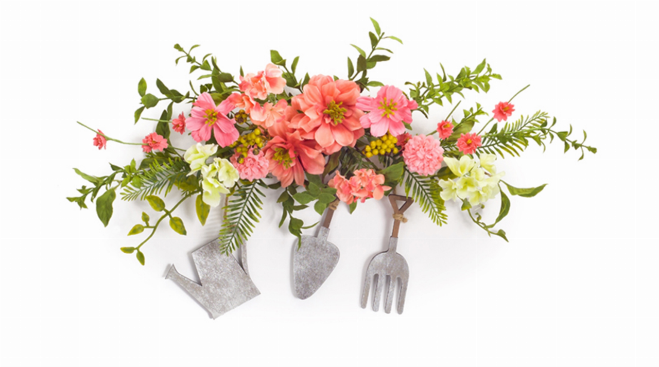 Cosmos/Berry Crest with Garden Tools (Set of 2) 25"L Polyester/Plastic