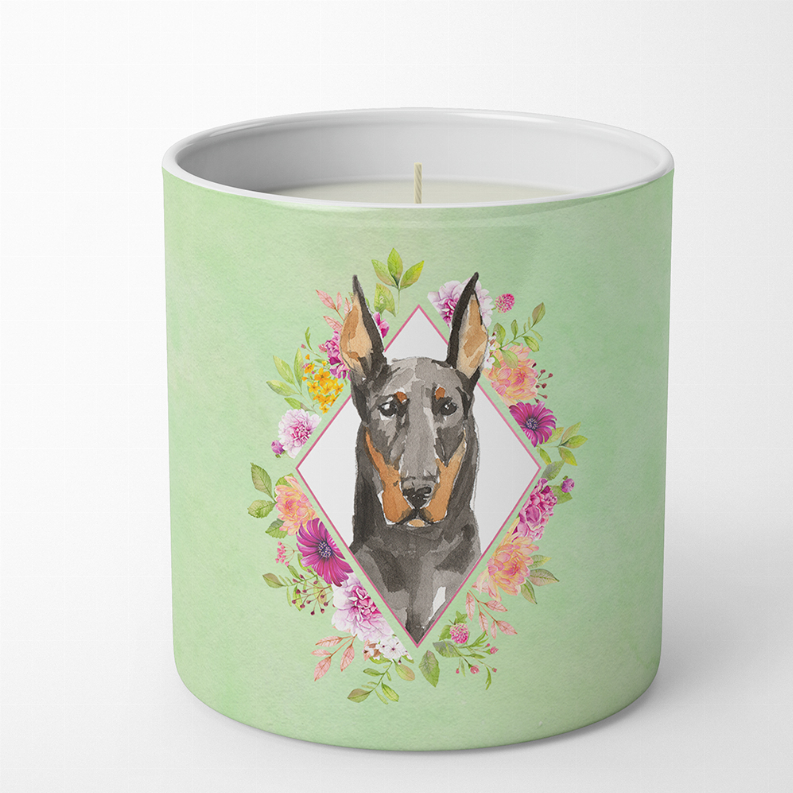 Dog 10 oz Flowers Decorative Soy Candle - CK4401CDL