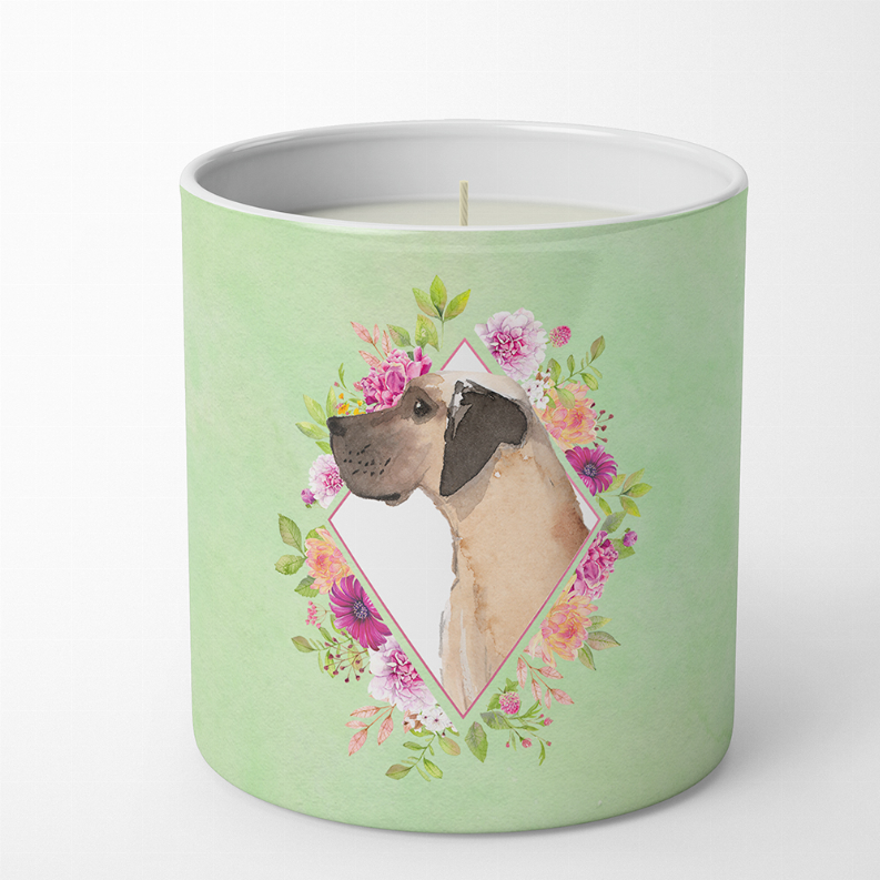 Dog 10 oz Flowers Decorative Soy Candle - CK4394CDL