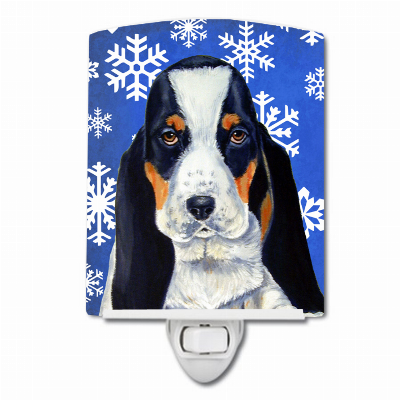 Snowflakes Holiday Dog Art Ceramic Night Light - S000213B001695P102837V000