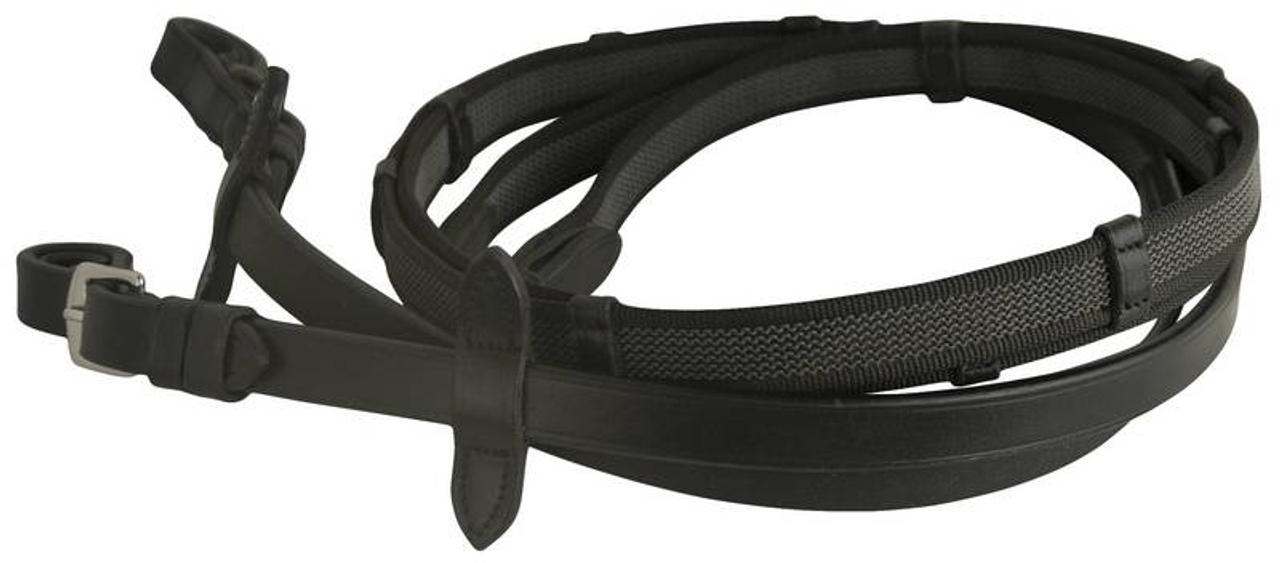 Da Vinci Web Rubber Woven Anti-Slip Reins with Buckle Ends - 5-247835