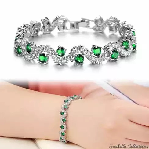 OCEANA Diamond Crystal Bracelets In White Gold Plating - 740016245384