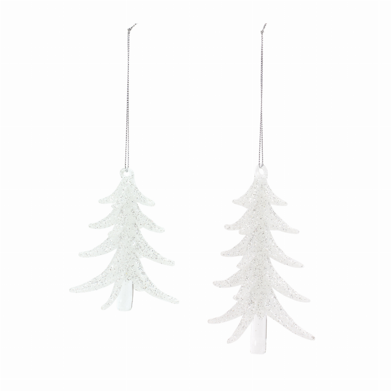 Tree Ornament (Set of 6) 4"H, 6"H Glass - 83173DS