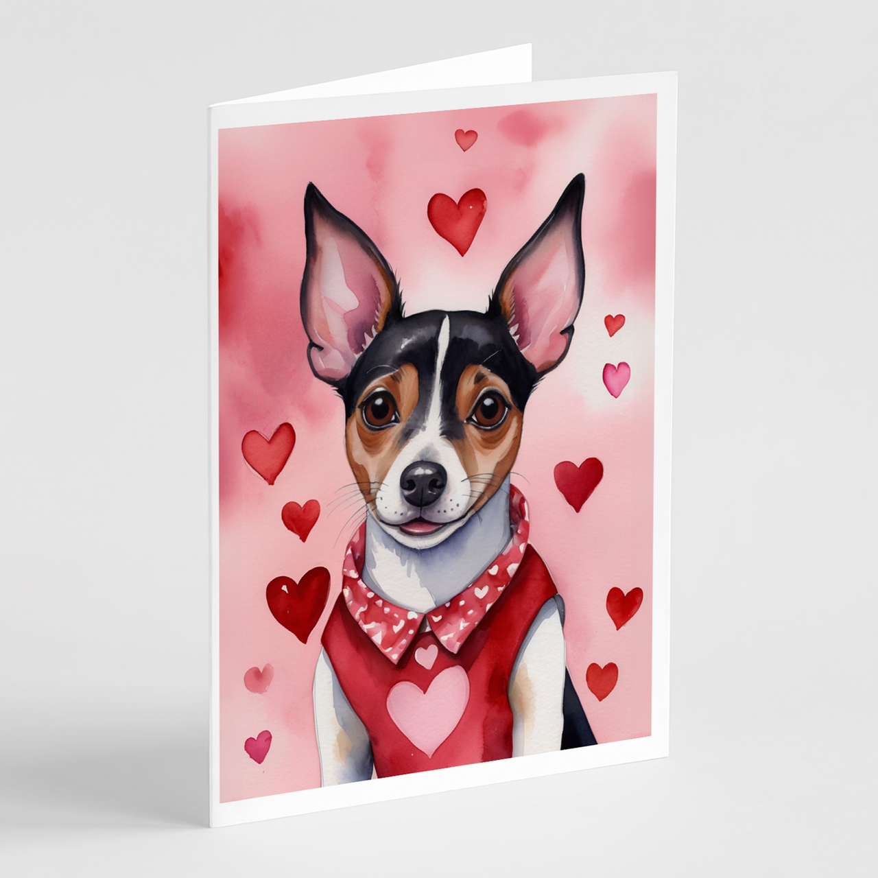 Rat Terrier My Valentine Greeting Cards Pack of 8