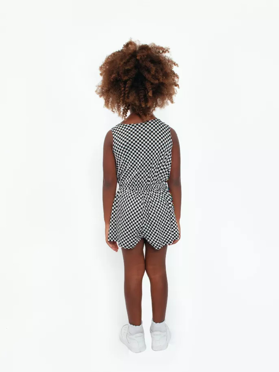 Checker Romper Ft Side Stripes And Patches - S001831B002253P000314V007 Checker Romper Ft Side Stripes And Patches - S001831B002253P000314V007