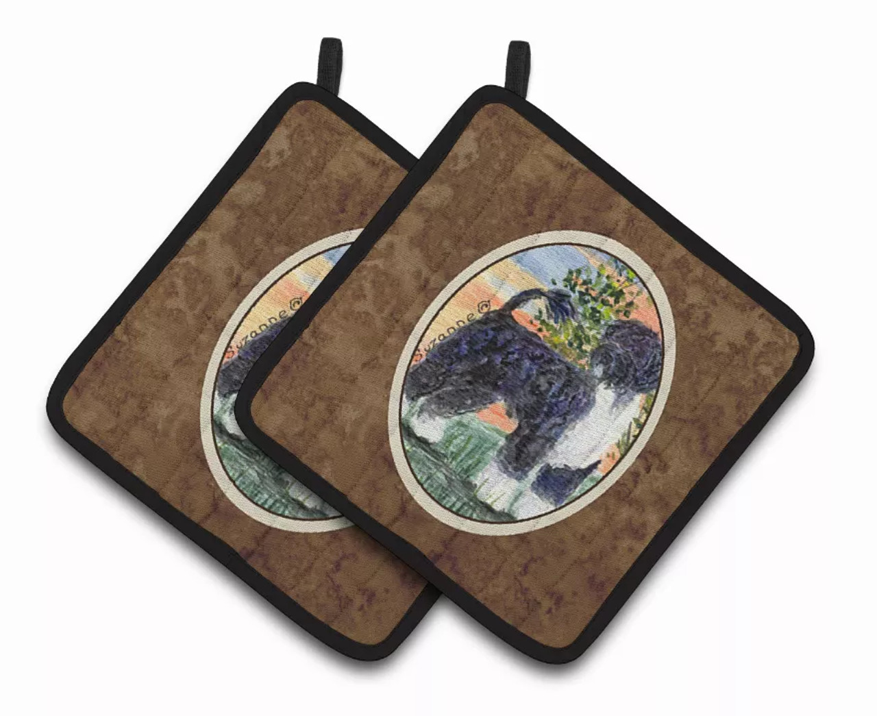 Portuguese Water Dog Pair of Pot Holders - S000213B001695P068647V115