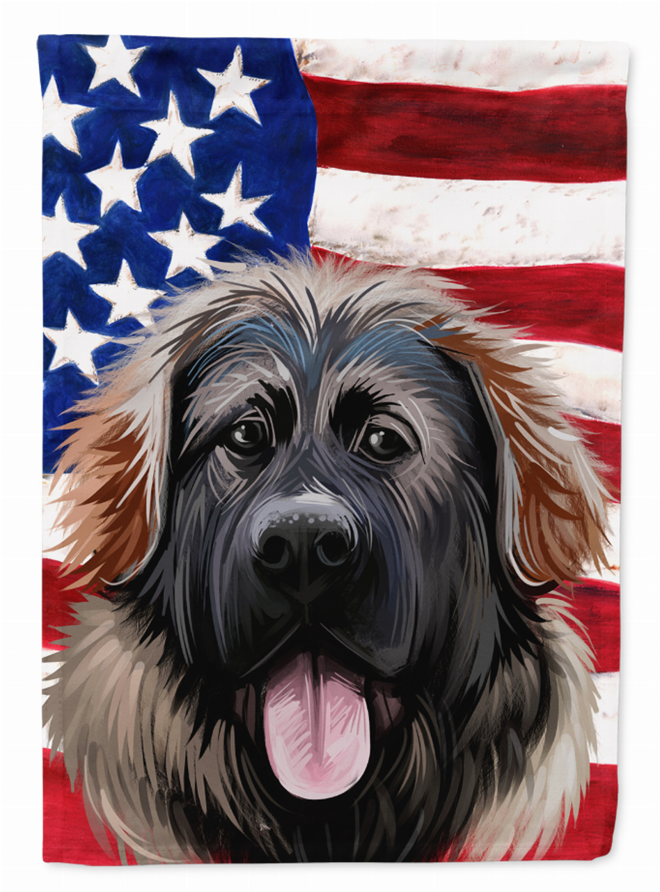 American Flag with Dog Artwork Flag Canvas House Size - CK6532CHF