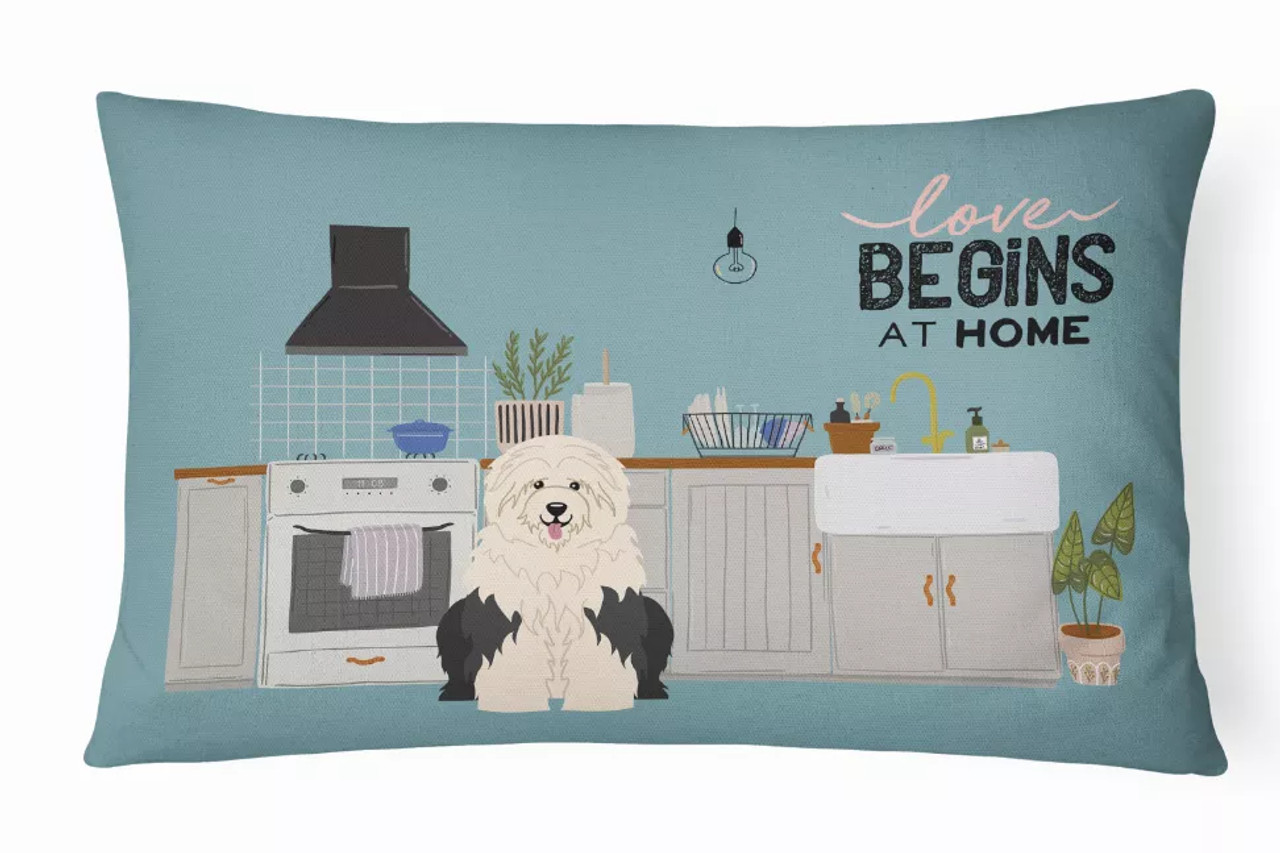 Dog Kitchen Scene Art Canvas Fabric Decorative Pillow - S000213B001695P020443V000