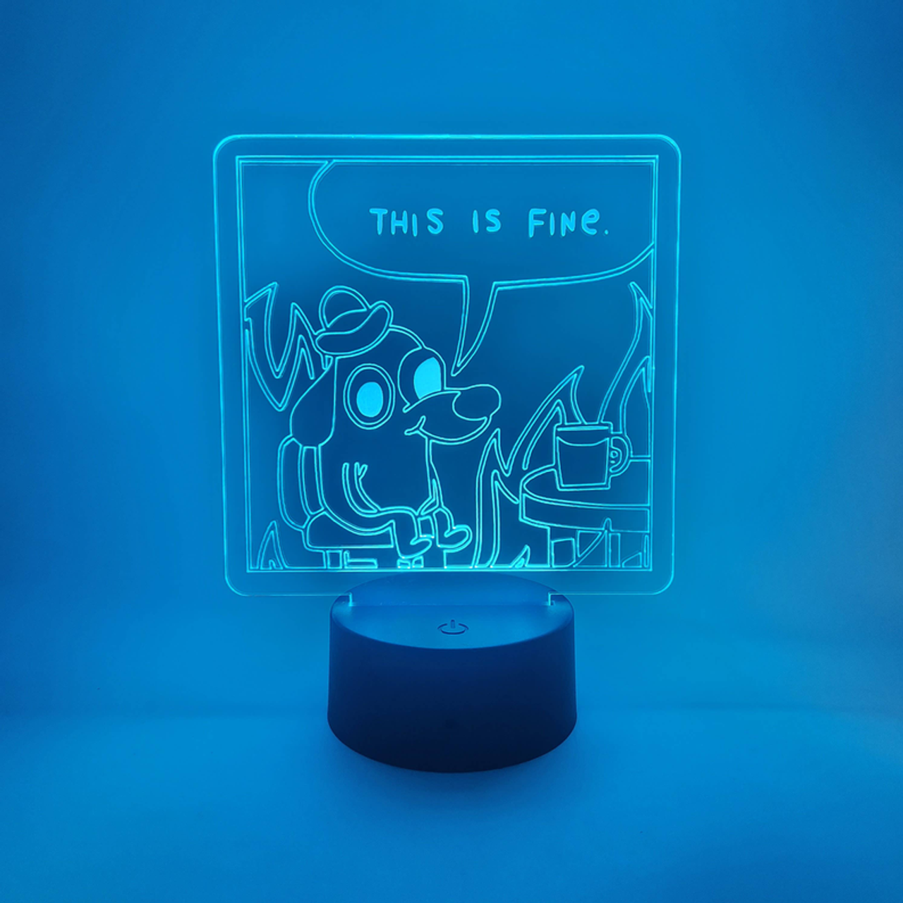 This is Fine LED Light | Comic Strip Dog Lamp | Novelty Gift This is Fine LED Light | Comic Strip Dog Lamp | Novelty Gift