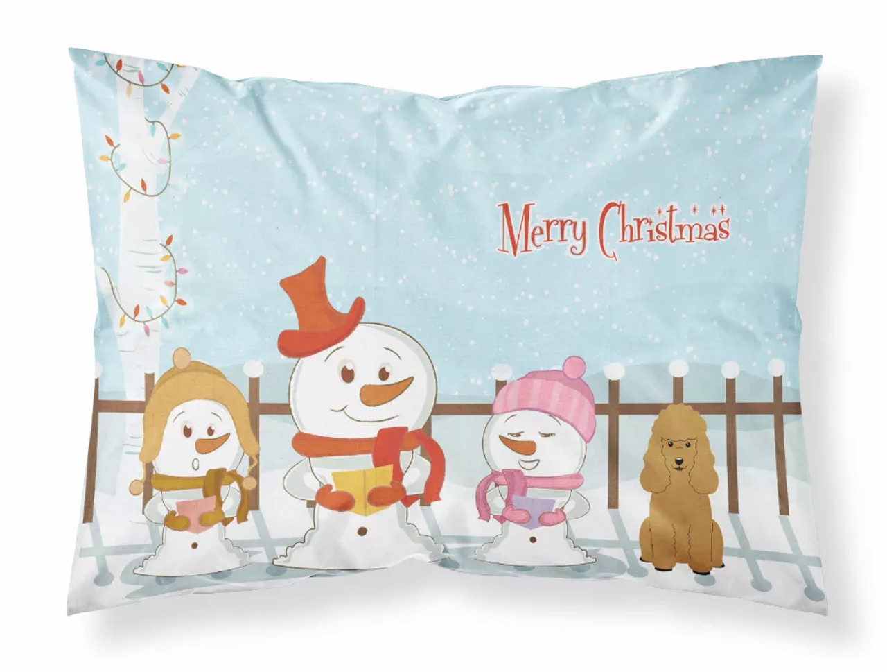 Merry Christmas Carolers Dog Fabric Standard Pillowcase - S000213B001695P069718V000