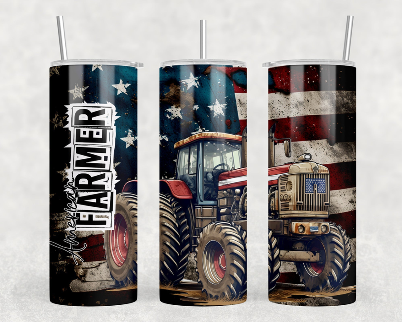 American Farmer|Skinny Tumbler|Optional Bluetooth Speaker| Speaker Color Varies