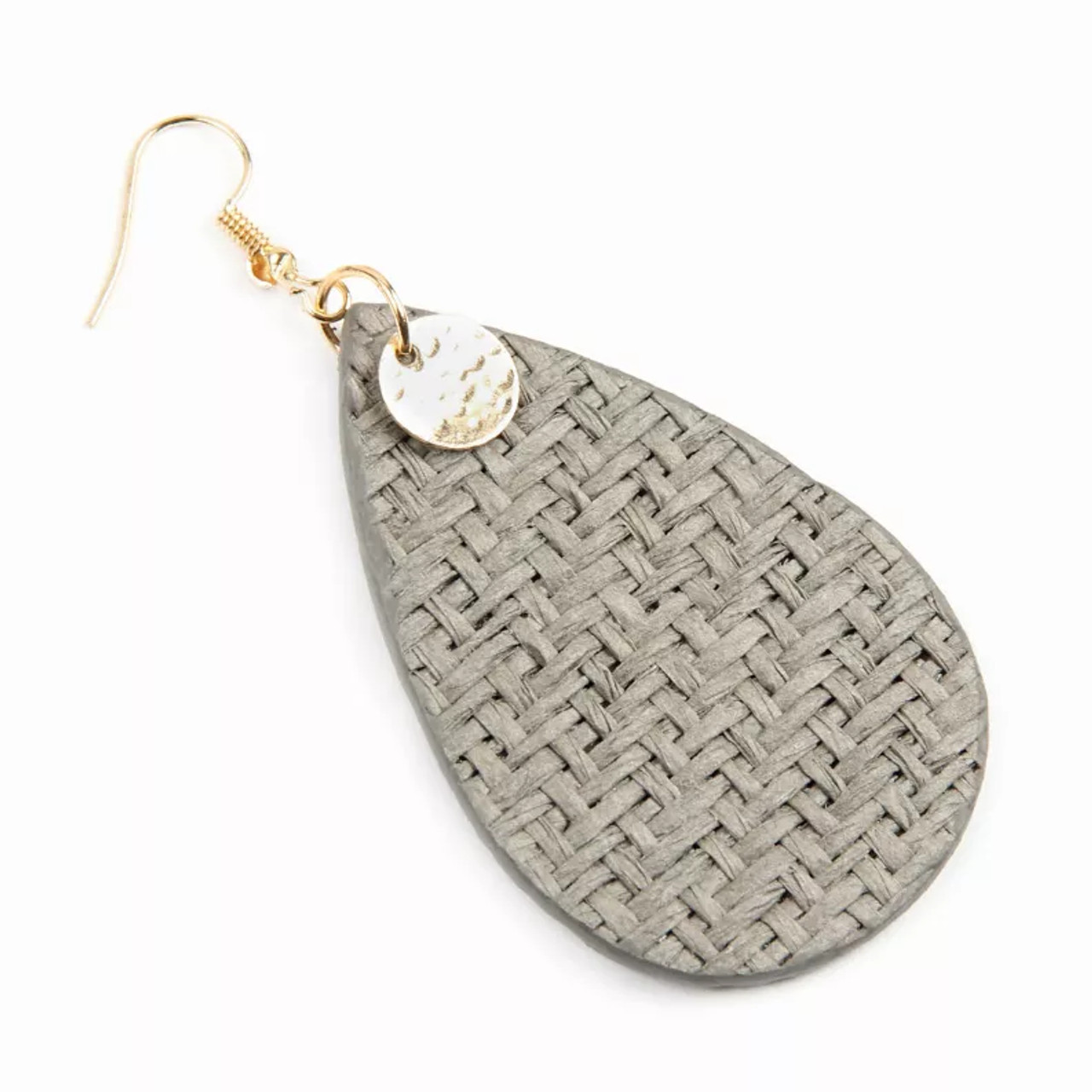 Weaved Fiber Teardrop Drop Dangle Earrings ( VARIETY OF COLORS AVAILABLE ) By DOBBI - S001260B001845P000548V211