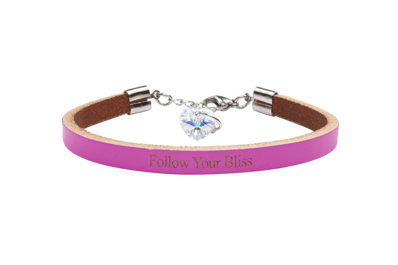 Genuine Leather Inspirational Bracelets With Austrian Crystal - S001536B002521P000334V026