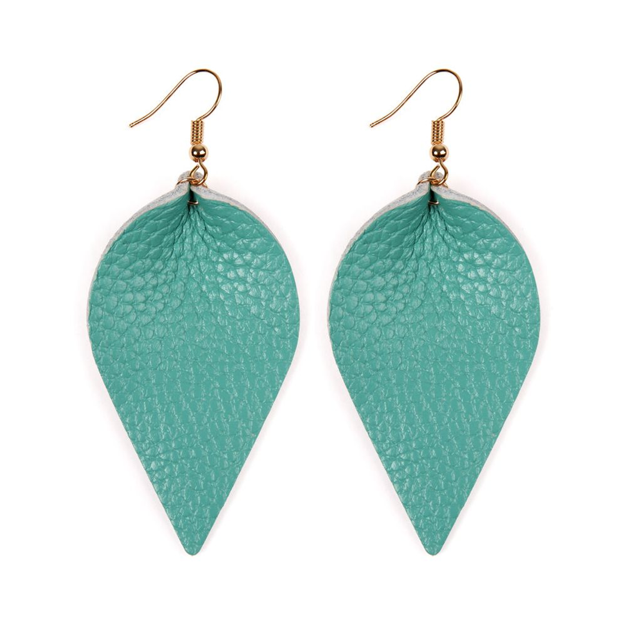 Teardrop Shape Pinched Leather Earrings ( VARIETY OF COLORS AVAILABLE ) By DOBBI - S001260B001845P000548V770