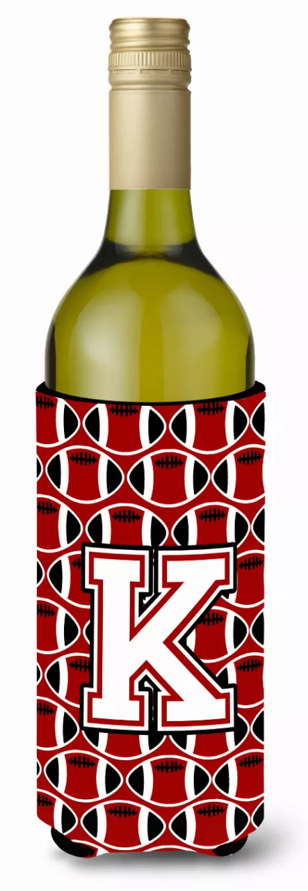 Monogram Letter Football Wine Bottle Hugger - CJ1082-KLITERK