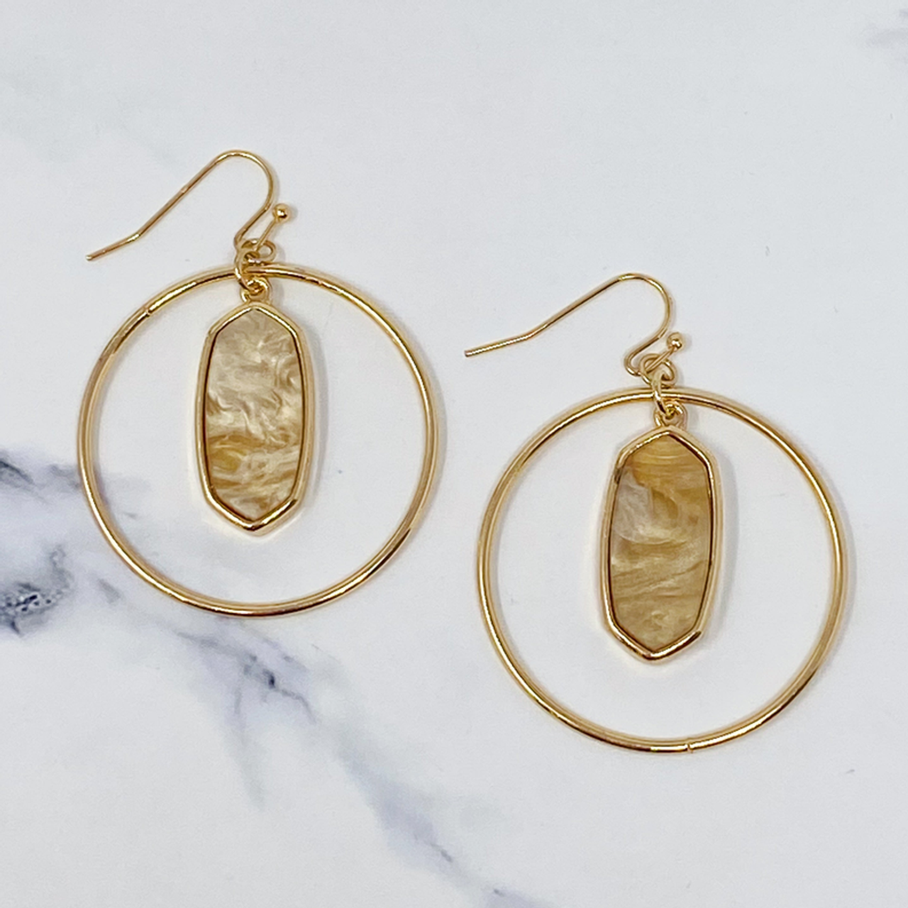 Kenzie Circle Drop Earrings - 450-9-2021-QE1963GDNU