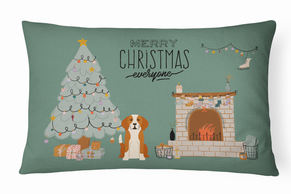 Christmas Dog Art Fabric Decorative Pillow - CK7673PW1216