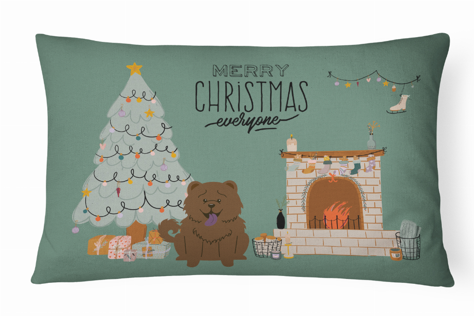 Christmas Dog Art Fabric Decorative Pillow - CK7704PW1216