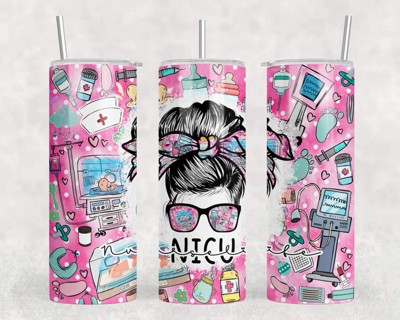 NICU Nurse|Skinny Tumbler|Optional Bluetooth Speaker| Speaker Color Varies
