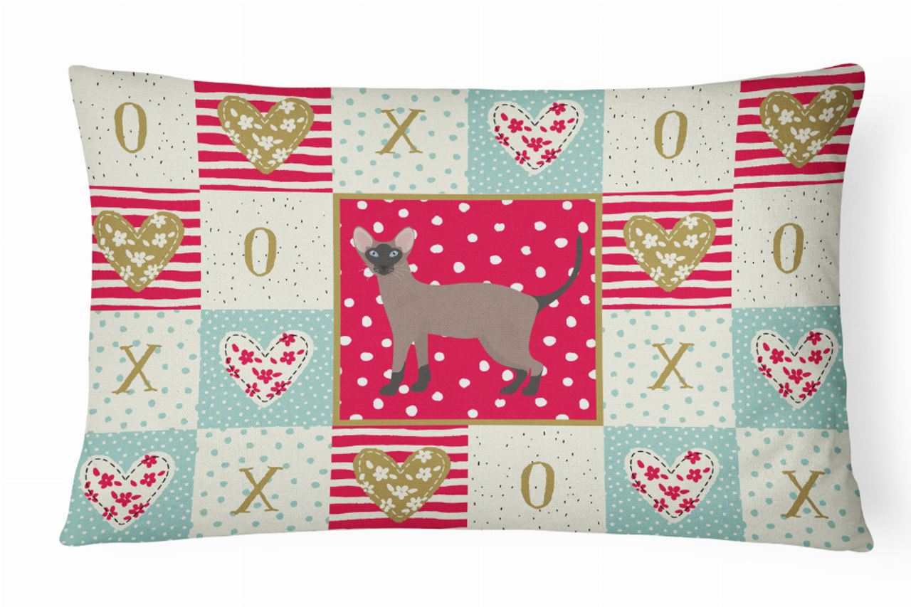Cat Print Love Fabric Decorative Pillow - CK5664PW1216