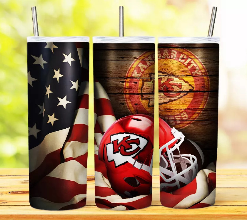 20oz NFL Helmet American Flag Tumbler - 177300007629