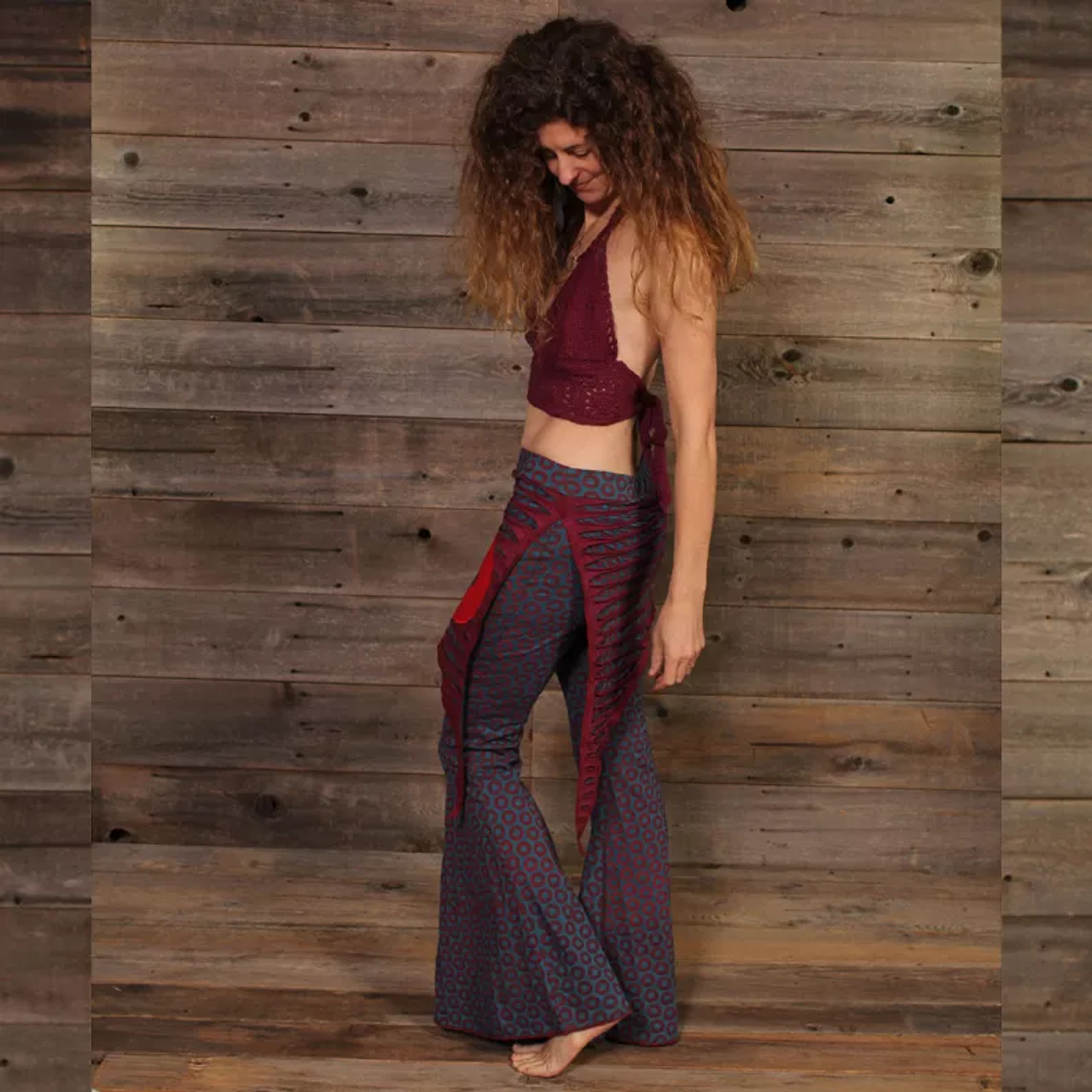 MY SWEET ONE PANTS Cotton Lycra Razor Cut Phish Donut Print Skirt Booty Pants