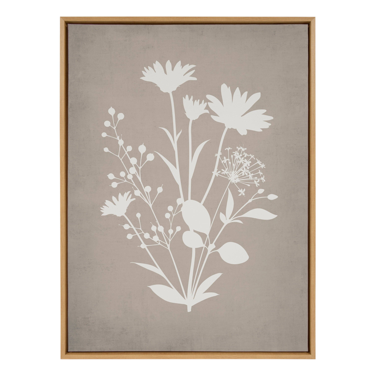 Floral Outline... Framed Canvas