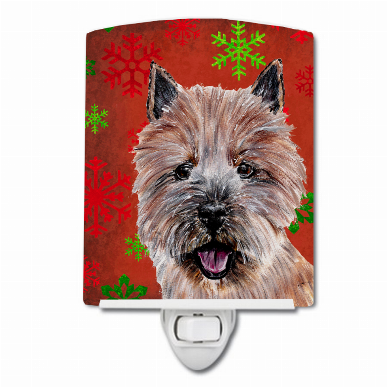 Snowflakes Holiday Dog Art Ceramic Night Light - SC9758CNL