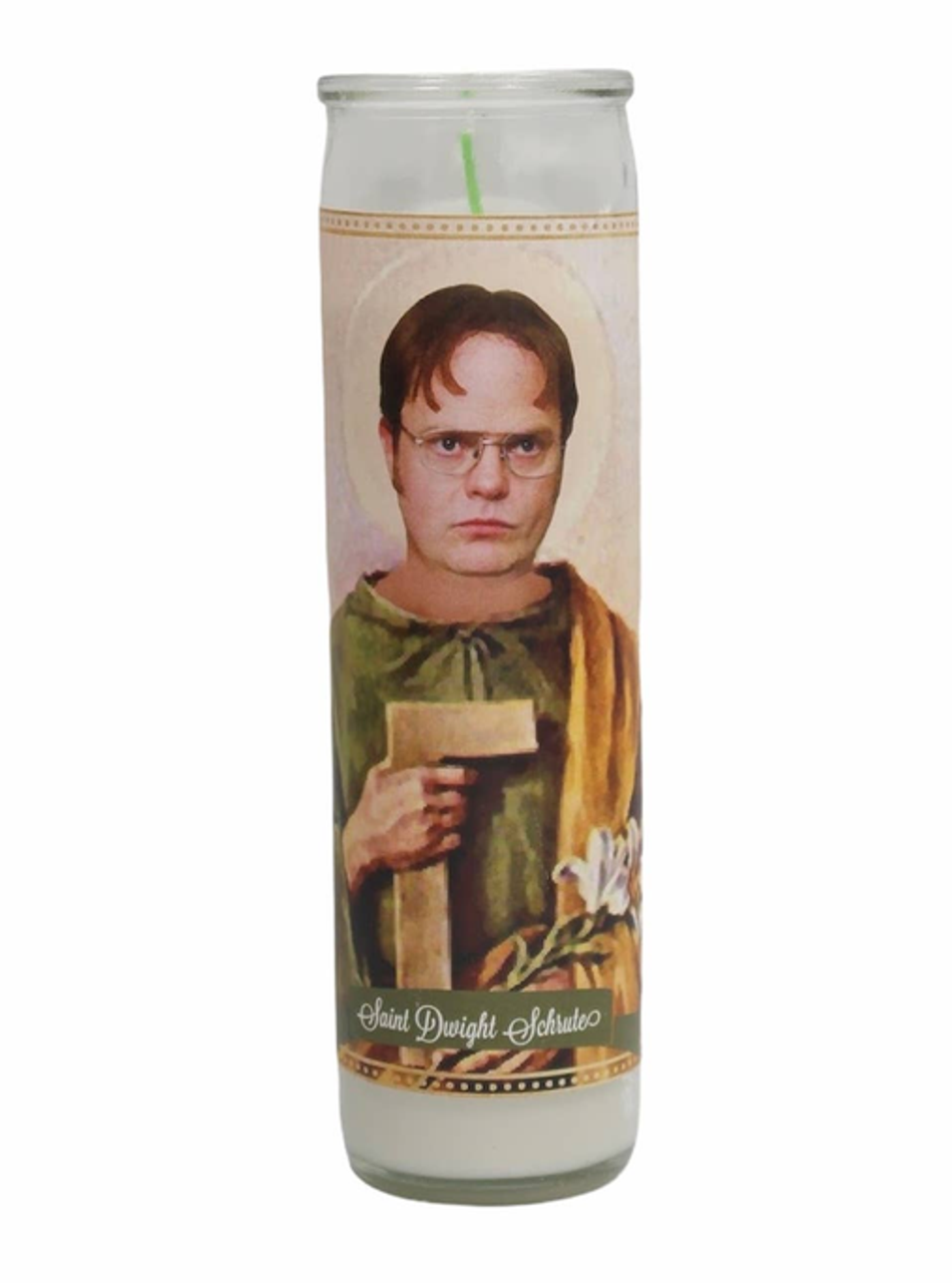 Dwight Schrute Devotional Prayer Saint Candle
