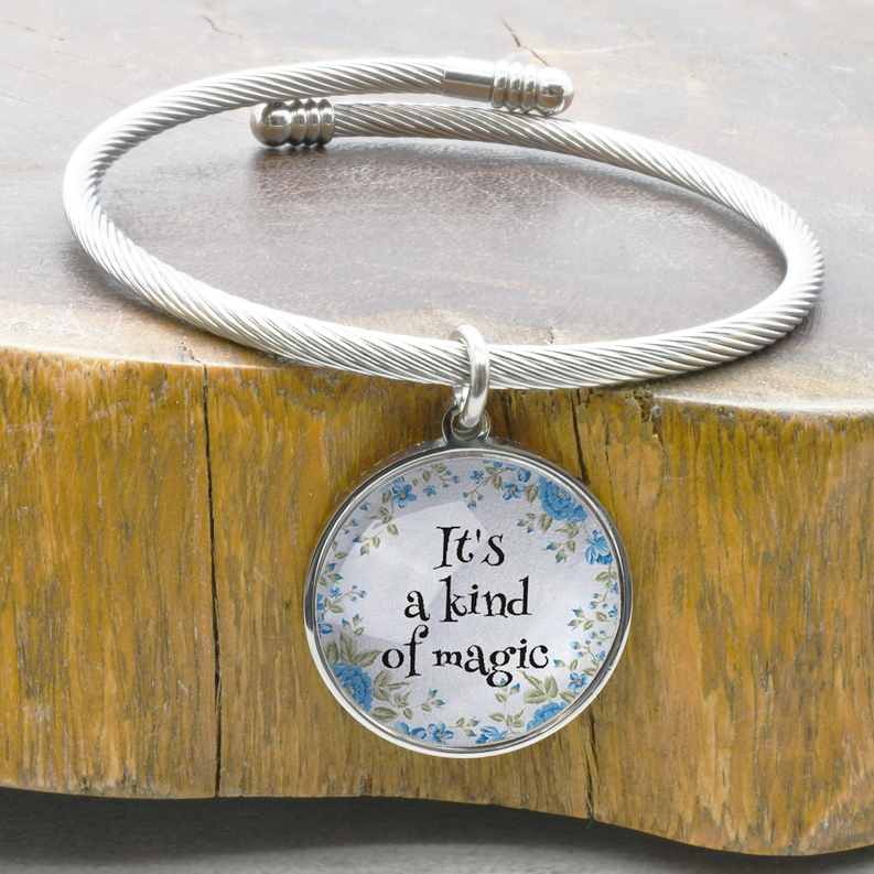 Pink Box Floral Inspirational Cabochon Cable Bracelets - PinkBox3-1704