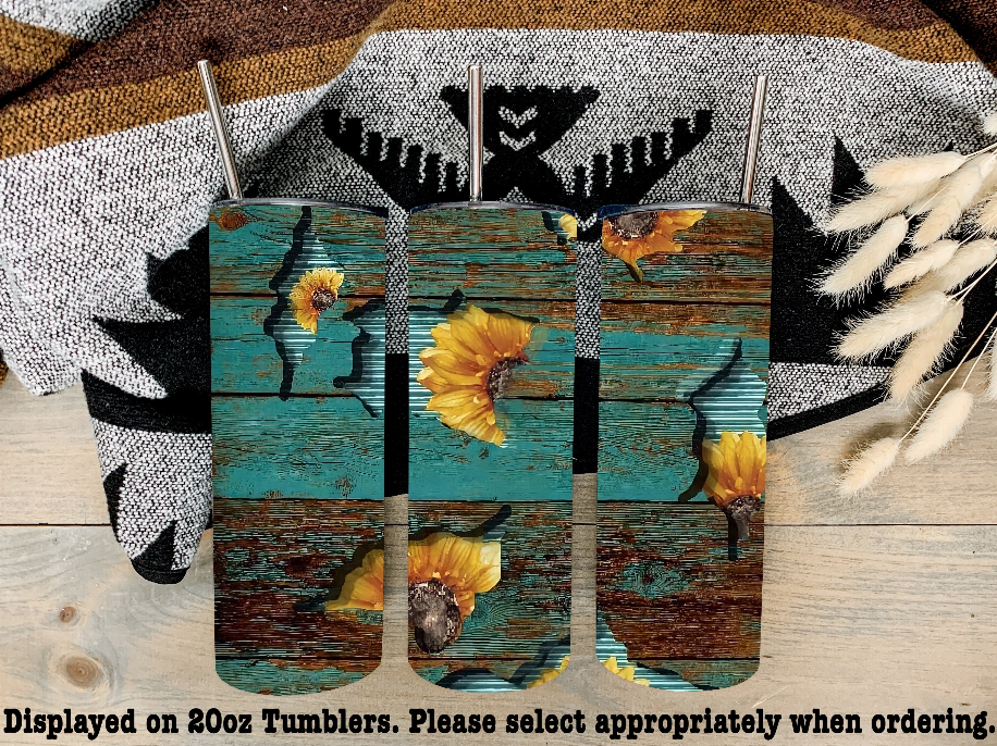 Sunflower Wood Grain Steel Tumbler - 1418-12