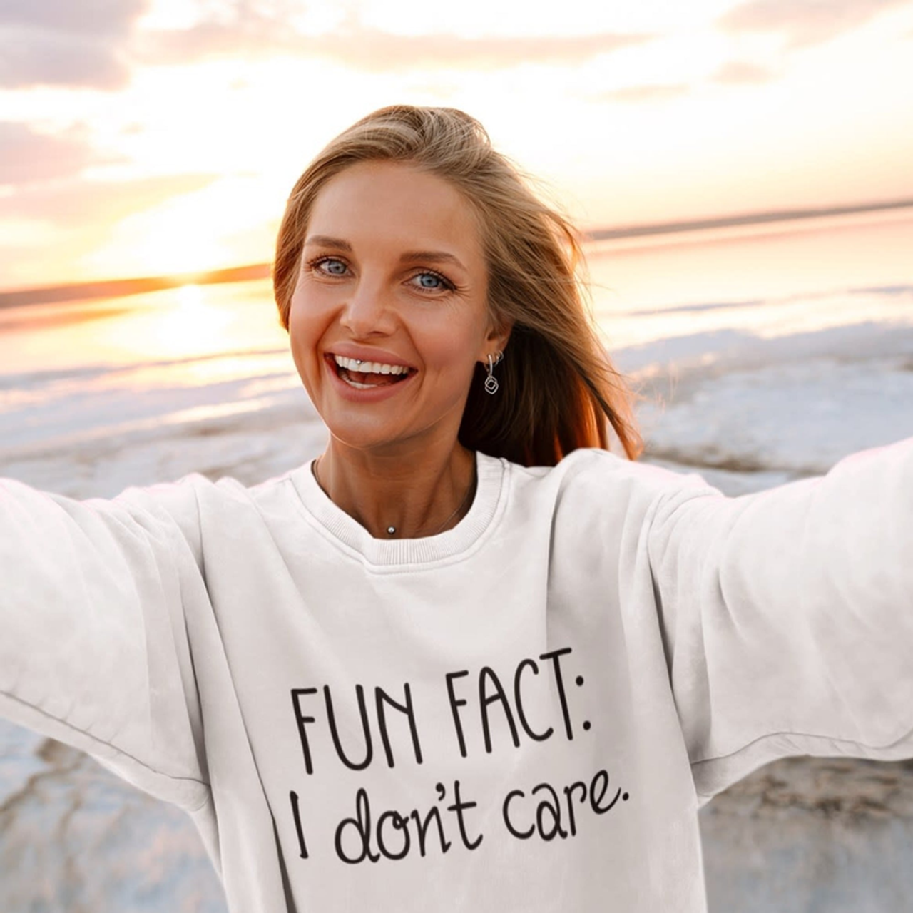 Fun Fact I Don't Care Women's Sweatshirt - S001328B002514P001930V008