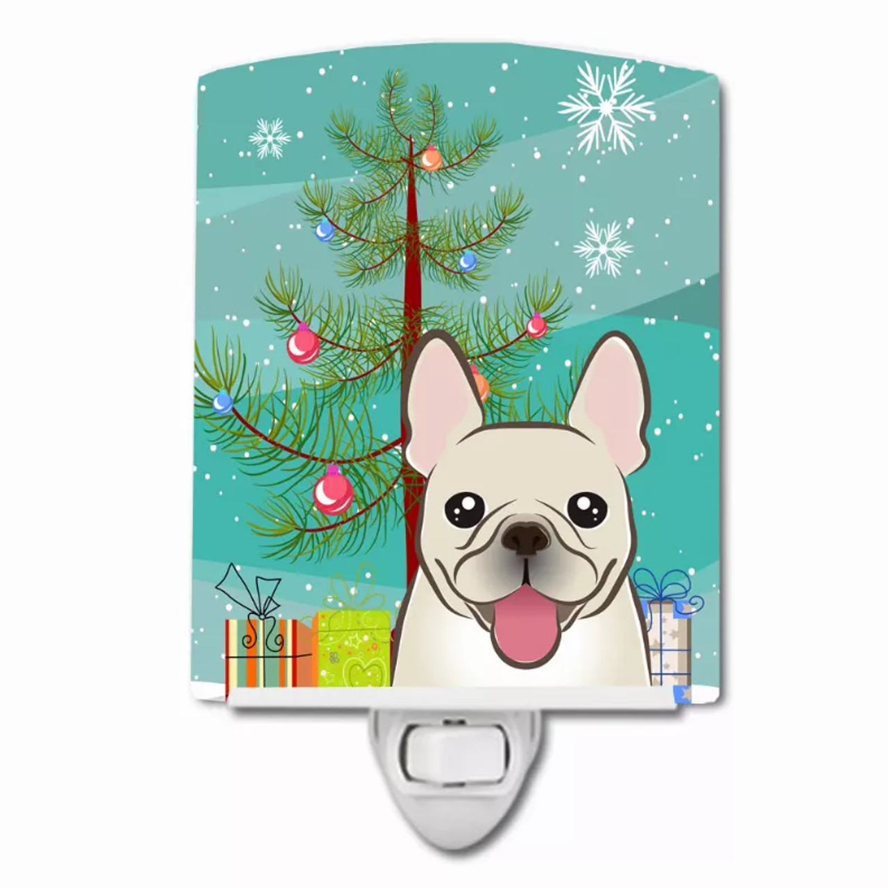 Christmas Tree and Dog Ceramic Night Light