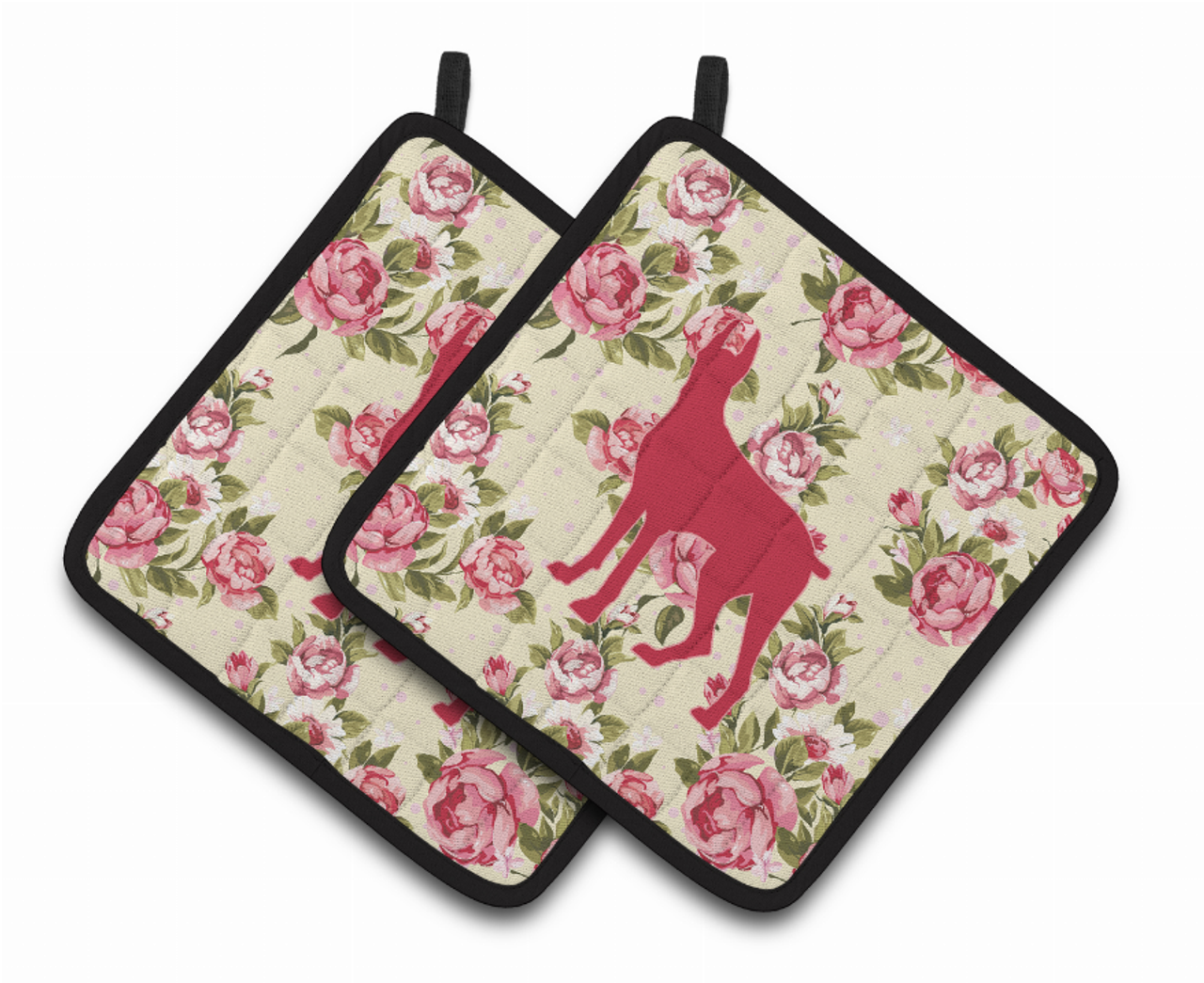Dog Artwork Pair of Pot Holders - BB1081-RS-YW-PTHD