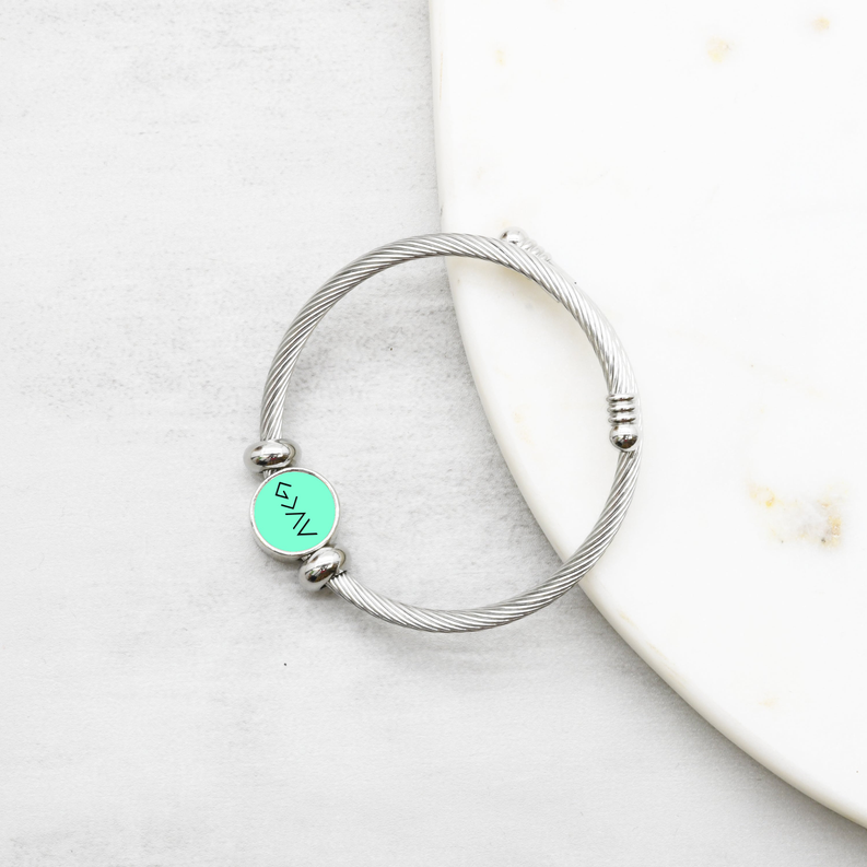 Interchangeable Reverisble Inspirational Bracelets - GODISGREATER-AQUA-LG