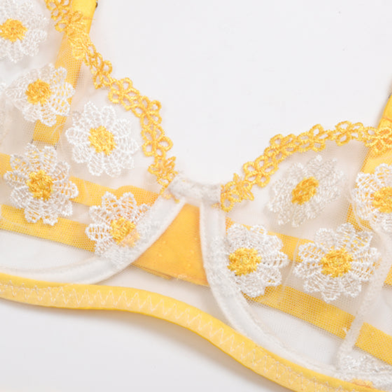 La Belle Fantastique Daisy Embroidery Sexy Lingerie (2 Piece Set) - B001797P000104V009