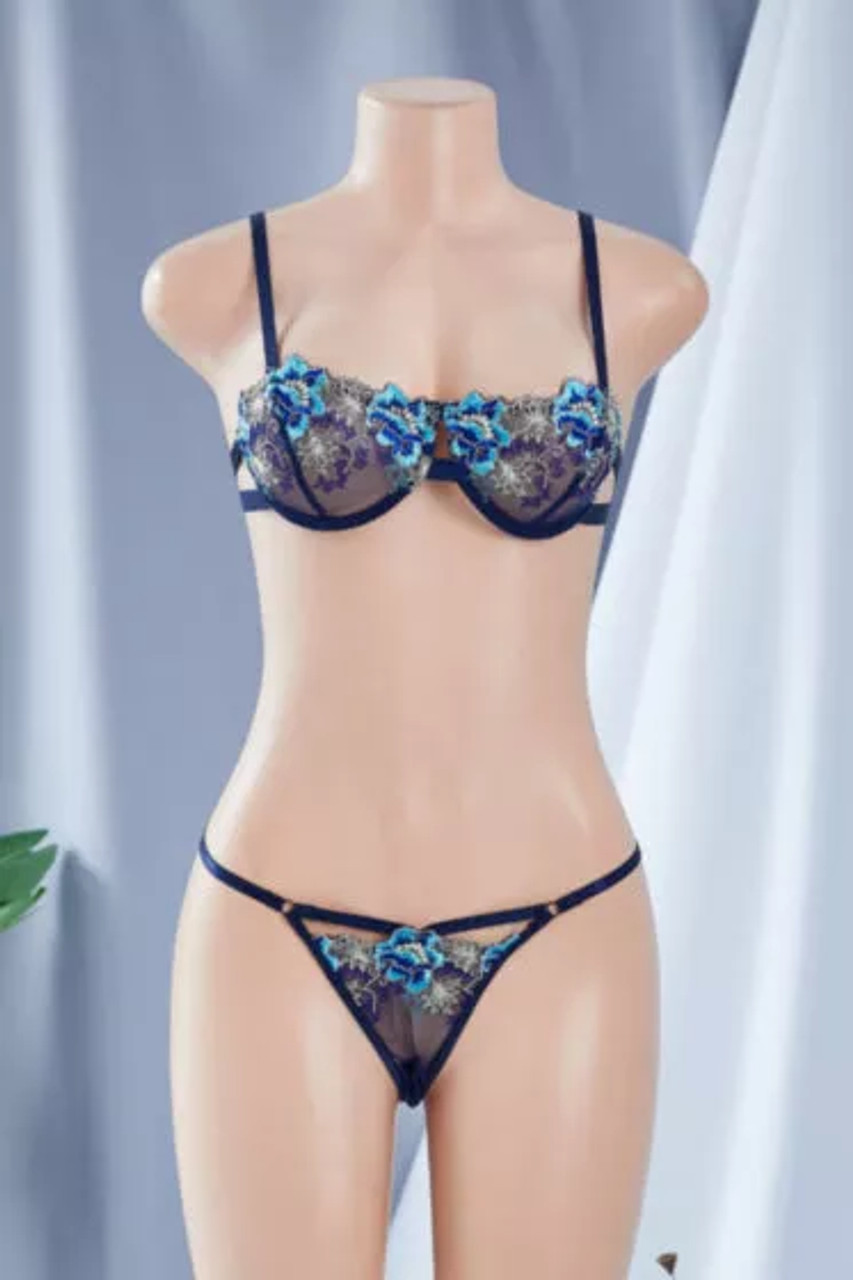 La Belle Fantastique Daisy Embroidery Sexy Lingerie (2 Piece Set) - S001102B001797P000104V002