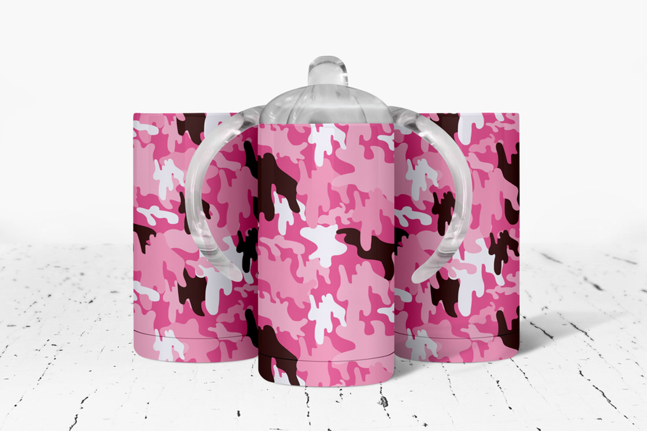 Pink Camo Insulated Kids Dual Lid Sippy Cup Tumbler