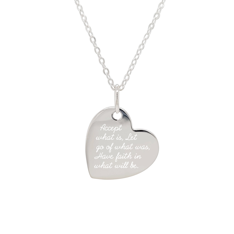 4 Grams Solid Sterling Silver Inspirational Heart Necklace By Pink Box - PinkBox3-9578