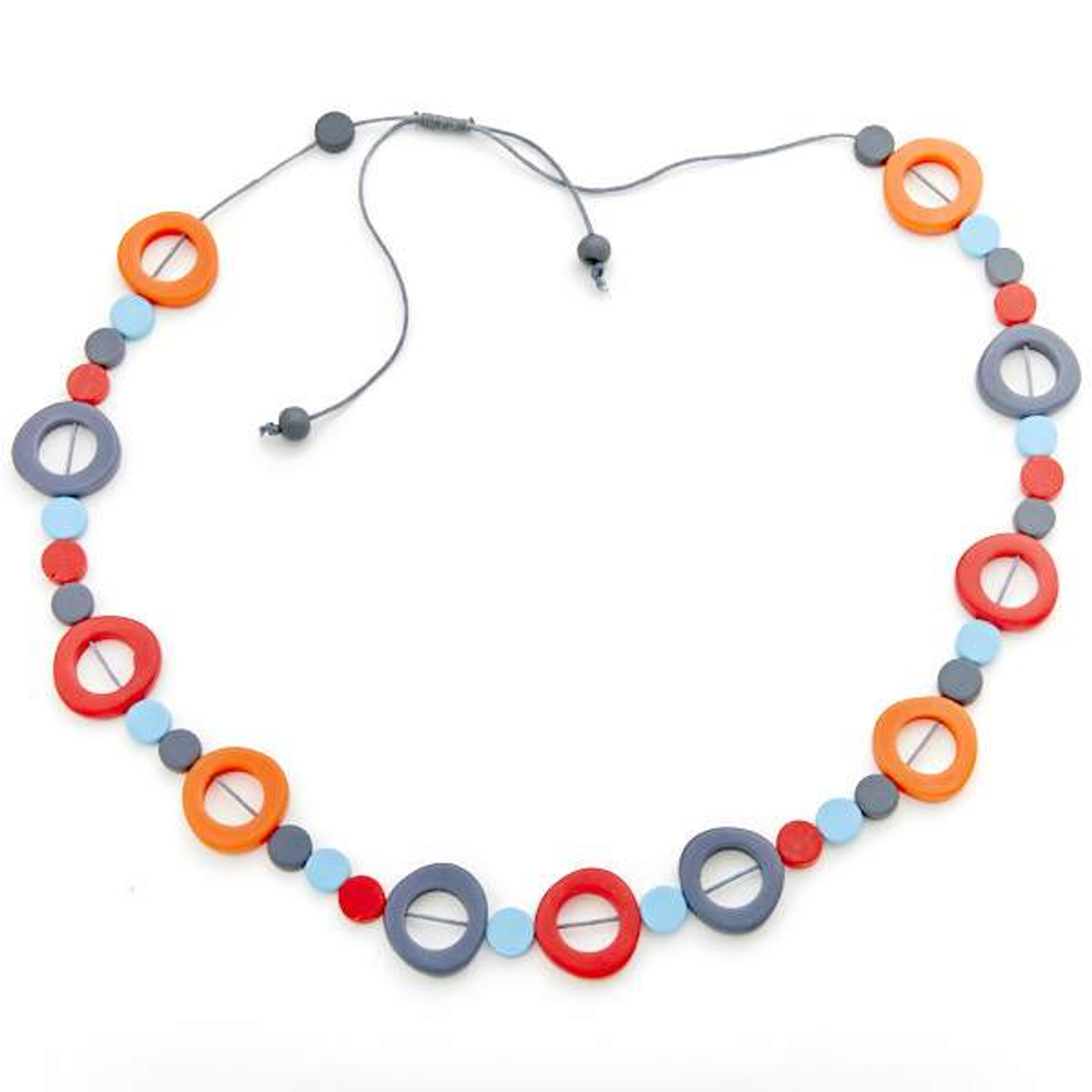 Long Resin Hoop and Disc Necklace Long Resin Hoop and Disc Necklace