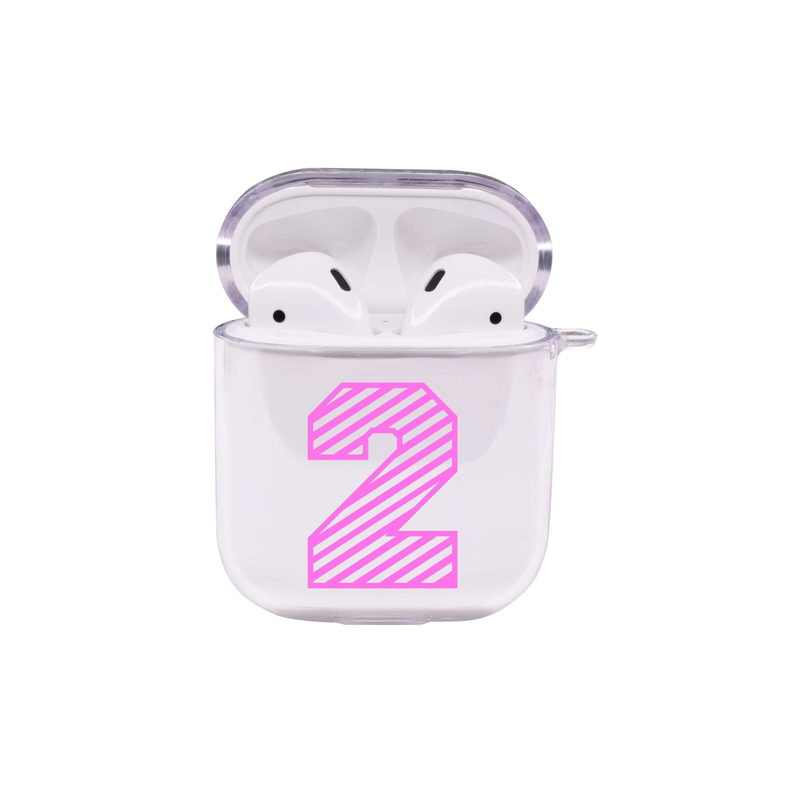 Stripe Numbers Airpod Protective Clear Case By Pink Box - S001536B002521P001334V001