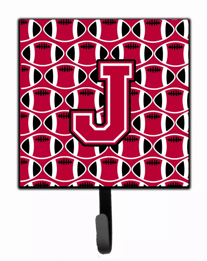 Letter Football Crimson and White Leash or Key Holder - S000213B001695P065959V010